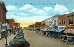 Second Street and Business District Laramie, WY Postcard Postcard Postcard