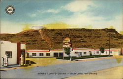 Sunset Auto Court Rawlins, WY Postcard Postcard Postcard