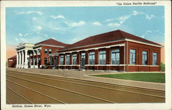 On Union Pacific Railroad Station Green River, WY Postcard Postcard Postcard