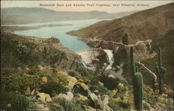 Roosevelt Dam and Apache Trail Highway Arizona Postcard Postcard Postcard