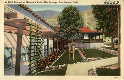 A Cool Retreat at Gilman's relief Hot Springs, San Jacinto, Calif. Postcard