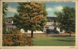 Residence of Clark Gable, Brentwood Highlands Postcard