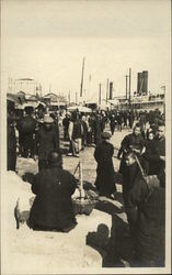 Group of Chinese People near a Dock China Postcard Postcard Postcard