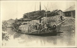 Sailboat Loading up Cargo China Postcard Postcard Postcard