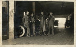 Mechanics in Early Auto Shop - 1910 Postcard