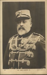 Portrait of H.M. King Edward VII in Military Wear Royalty Postcard Postcard Postcard