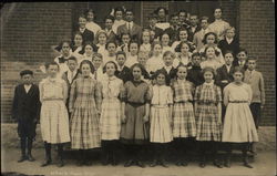 Students and Teacher Class Picture Postcard