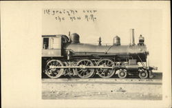 First Train over the New Railroad Locomotives Postcard Postcard Postcard