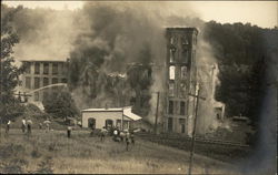 Fire in a Building next to the Railroad tracks Disasters Postcard Postcard Postcard