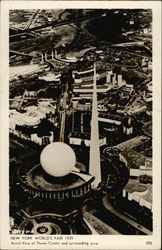 Aerial View of Theme Center and Surrounding Area - New York World's Fair 1939 Postcard