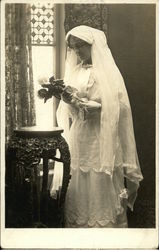 Woman in Wedding Dress Postcard