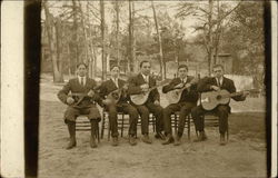 Group of 5 Men with Stringed Instruments Music Postcard Postcard Postcard