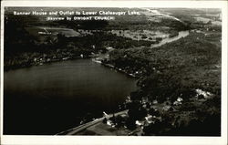 Banner House and Outlet to Lower Chateaugay Lake New York Postcard Postcard Postcard