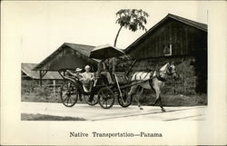 Horse Cart - Native Transportation Panama Postcard Postcard Postcard