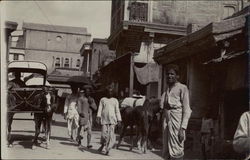 Street and Bazaar Scene Ahmednagar, India Postcard Postcard Postcard