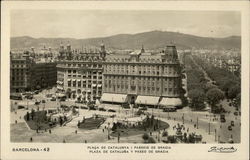 Plaza de Cataluna y Paseo de Gracia Postcard