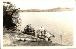 People in Boats on Lake at Camp Acasia Canoes & Rowboats Postcard Postcard Postcard