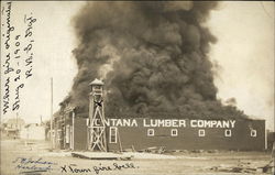 Montana Lumber Company on Fire August 20, 1909 Disasters Postcard Postcard Postcard