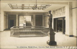 Third Floor Corridor, Oneonta High School New York Postcard Postcard Postcard