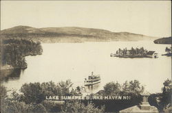 Burke Haven, Lake Sunapee with Boat New Hampshire Postcard Postcard Postcard