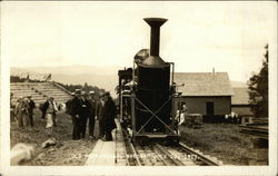 Train Engine and People Postcard