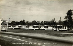 Freds Cabins Saco, ME Postcard Postcard Postcard