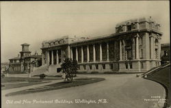 Old and New Parliament Buildings Wellington, New Zealand Postcard Postcard Postcard