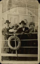 Group of 4 People on the S. S. Domninon Boats, Ships Postcard Postcard Postcard