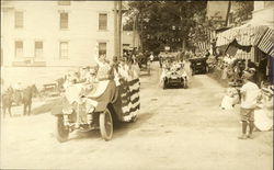 Parade of Cars in the USA Postcard