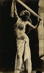 Belly Dancing  Posing with Scarf Postcard