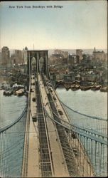 New York from Brooklyn with Bridge Postcard Postcard Postcard