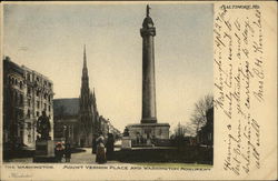 The Washington, Mount Vernon Place and Washington Monument Baltimore, MD Postcard Postcard Postcard