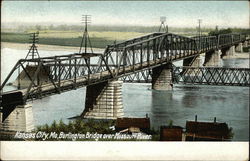 Burlington Bridge over Missouri River Kansas City, MO Postcard Postcard Postcard