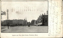 Square and West Main Street Postcard