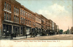 Fall Street, Looking West from Ovid Street Seneca Falls, NY Postcard Postcard Postcard