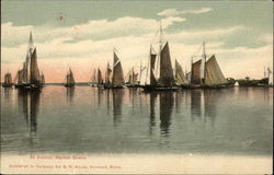 At Anchor, Harbor Scene Sailboats Postcard Postcard Postcard