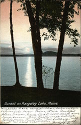 Sunset on Rangely Lake Waterville, ME Postcard Postcard Postcard