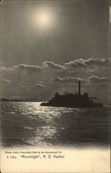 Moonlight, N. Y. Harbor Postcard