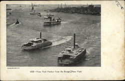 New York Harbor from the Bridge Postcard