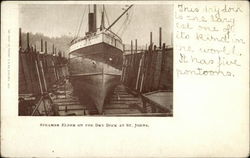 Steamer Elder On the Dry Dock in St. Johns Postcard