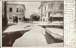 San Francisco Flats, Sunk One Story Into the Ground by Earthquakes Postcard