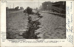 Fissure in One Of San Francisco's Streets Caused by the Earthquake of April 18, 1906 Postcard