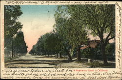 A Residence Street In California Postcard