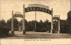 Entrance to Oak Park Sacramento, CA Postcard Postcard Postcard