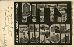 Greetings from Pittsburgh Pennsylvania Postcard Postcard Postcard