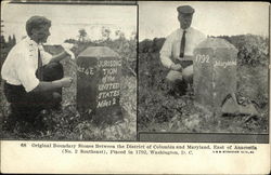 Original Boundary Stones Between the Distirct of Columbia and Maryland Washington, DC Washington DC Postcard Postcard Postcard