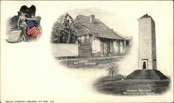 Old Creole Cottage and Jackson Monument, Battlefield of New Orleans Postcard