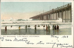 Big Breakers Long Beach, CA Postcard Postcard Postcard