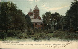 University of Michigan - Botanical Garden and Library Postcard