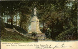 Lafayette College - Soldiers Monument Easton, PA Postcard Postcard Postcard